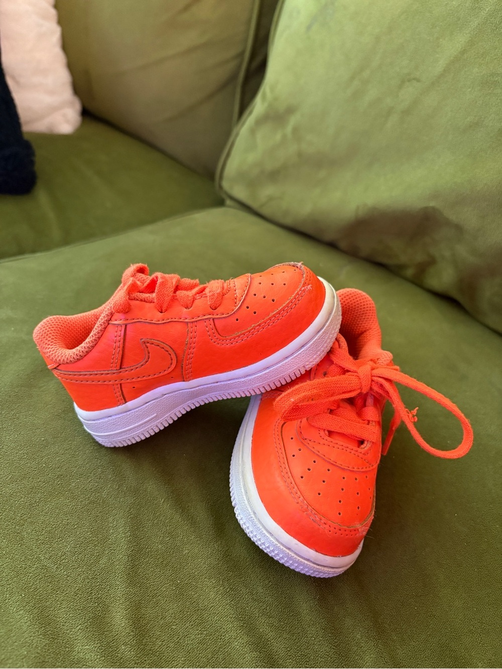 Nike Kids Orange Low Top Sneakers with White Sole